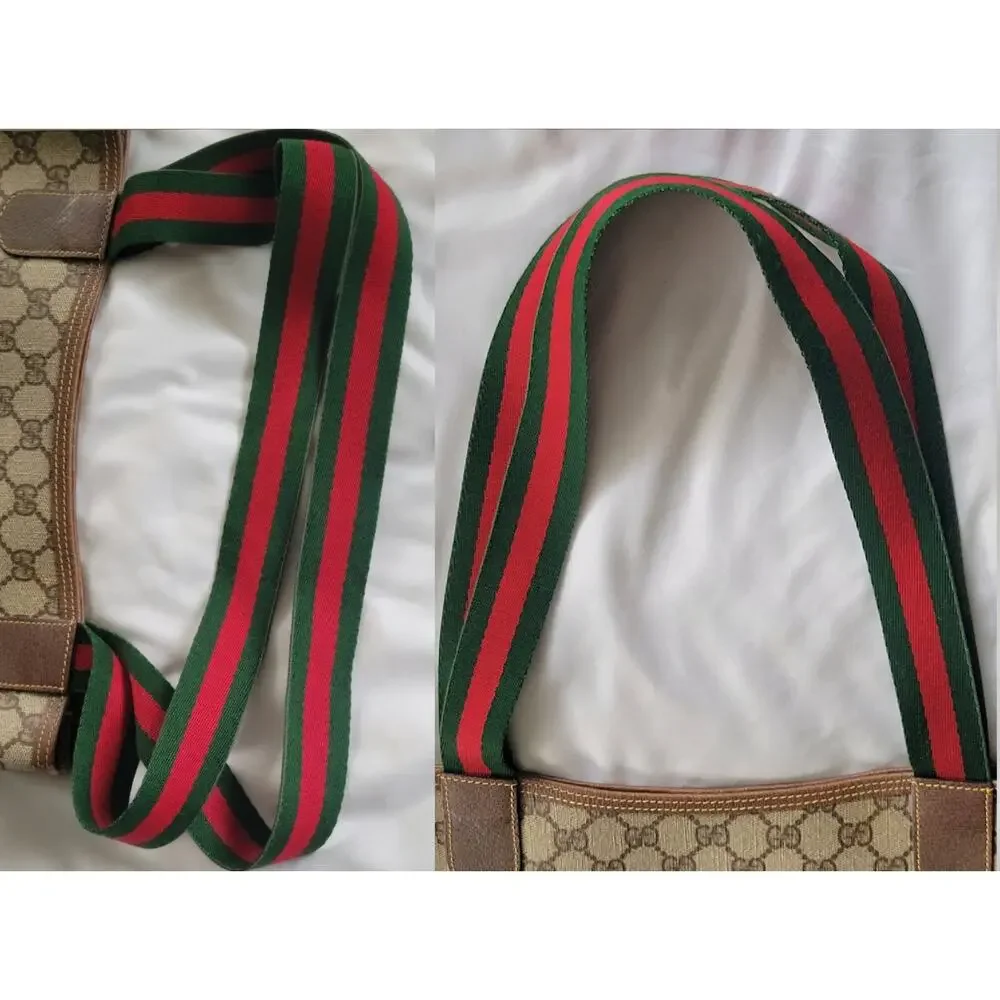 Vintage Gucci Sherry Line GG Brown/Beige PVC and Leather Tote/Shoulder Bag - Picture 16 of 16